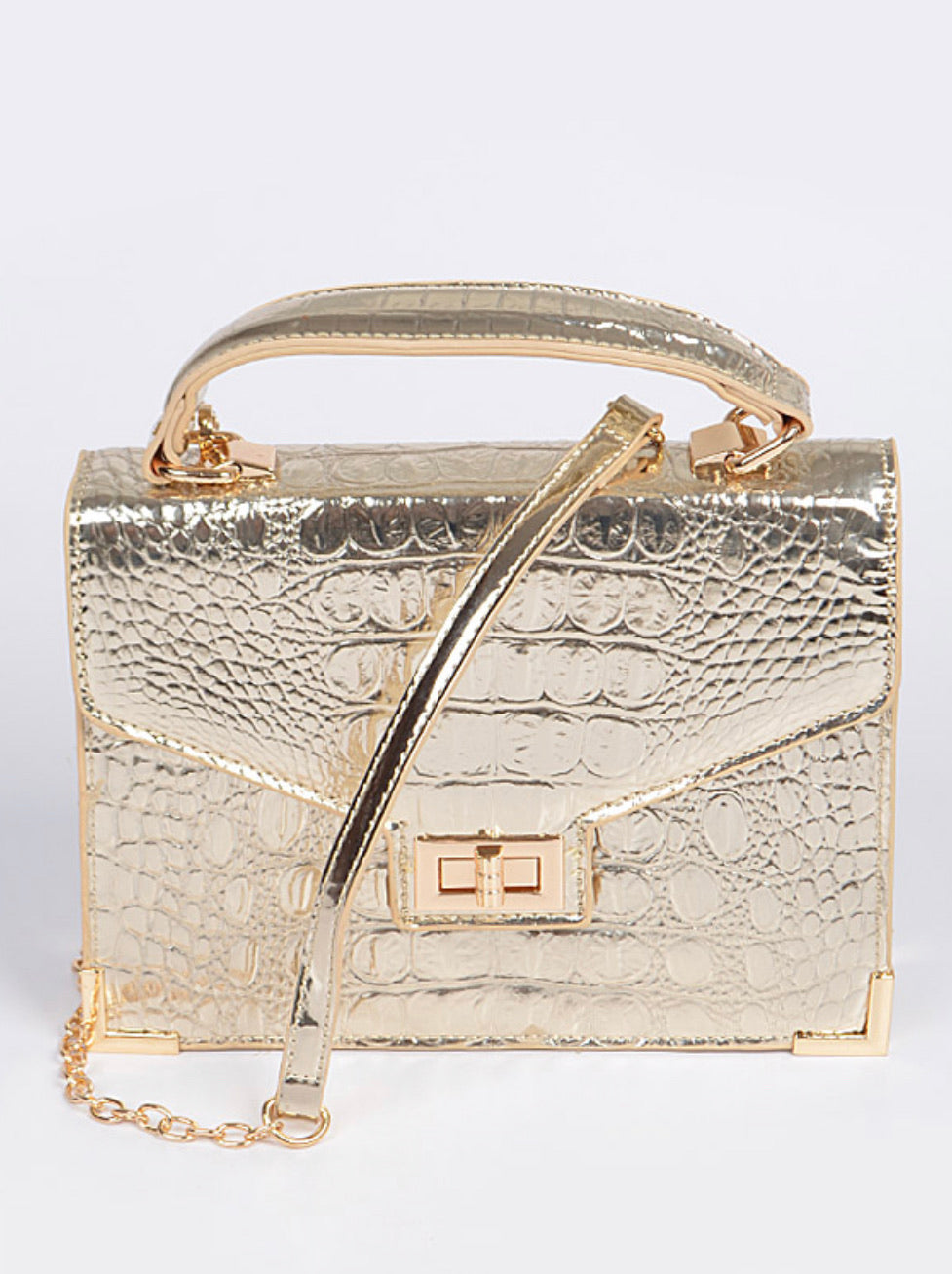 gold leather purse