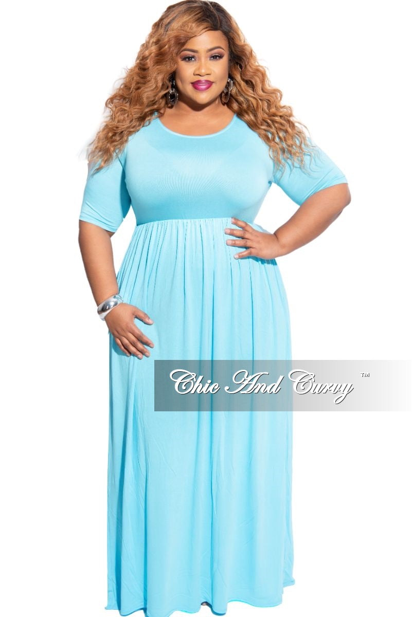 New Plus Size Pocket Maxi Dress in Baby 