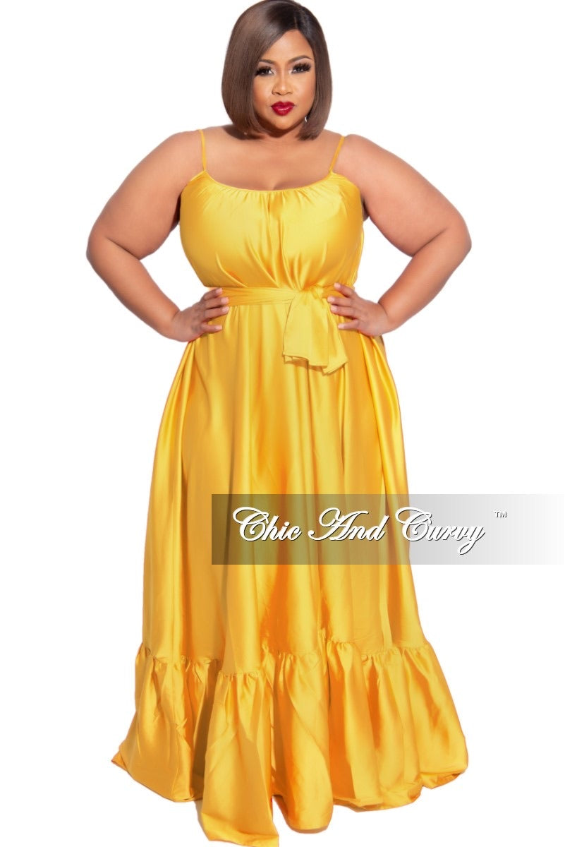 mustard plus size maxi dress