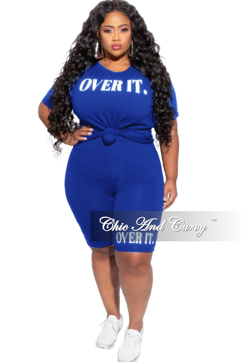 royal blue 2 piece outfit