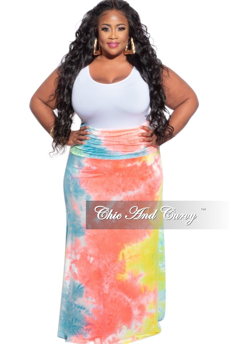 tie dye maxi skirt plus size