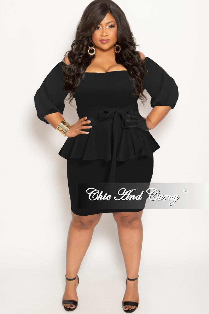 off the shoulder black dress plus size