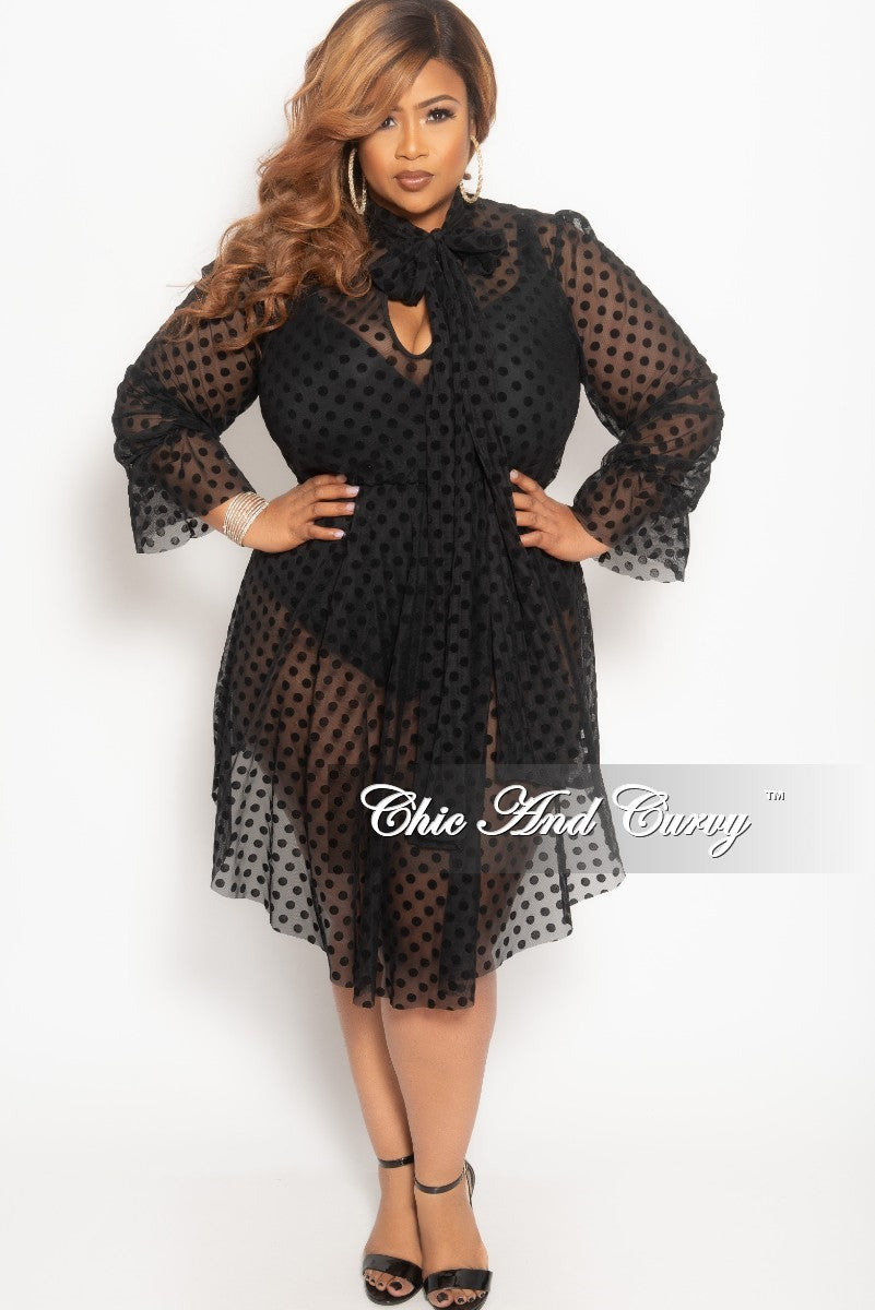 mesh dot dress