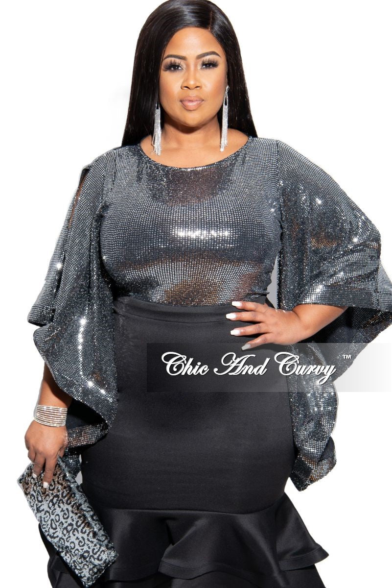 Final Sale Plus Size Faux Sequin Bell 