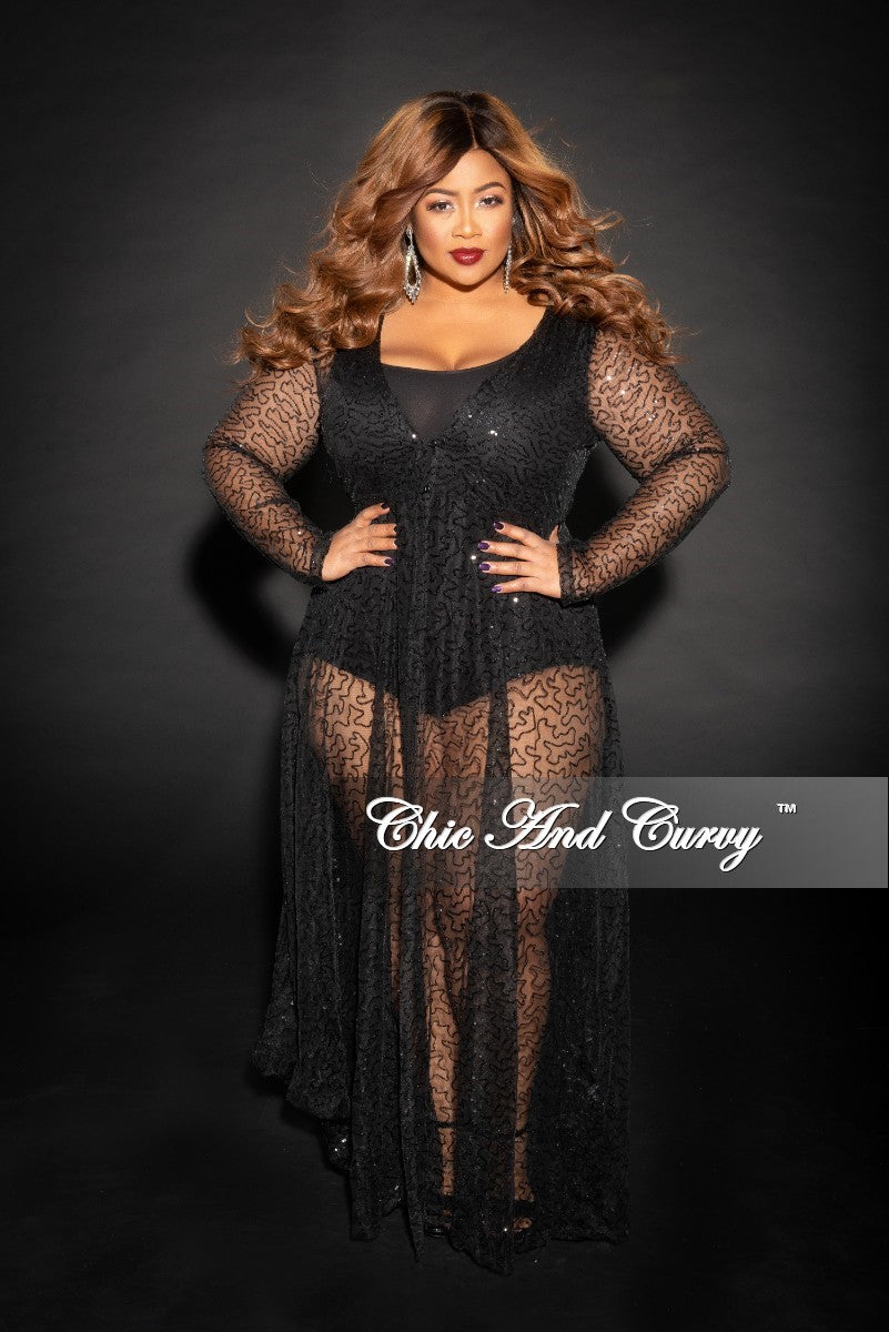 mesh black dress plus size