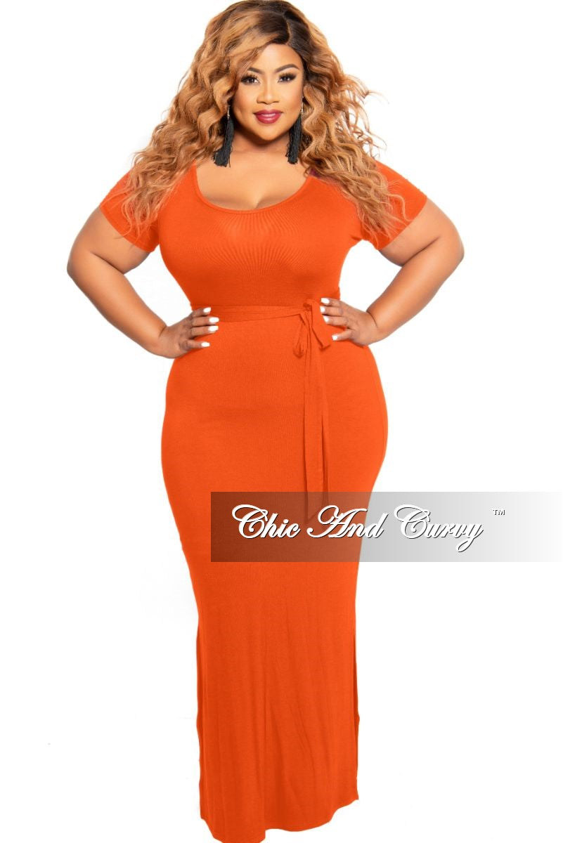 burnt orange plus size dress