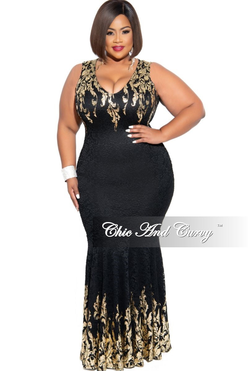 black and gold foil dress