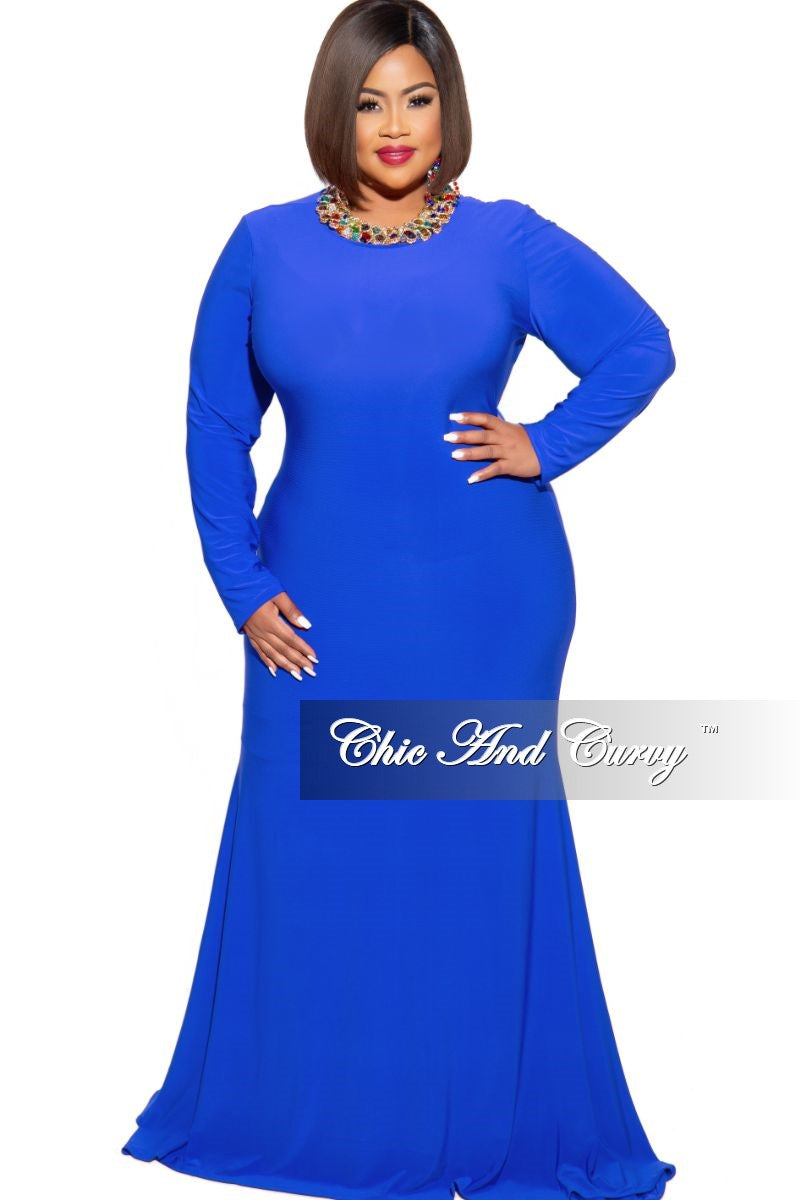 royal blue gown for chubby