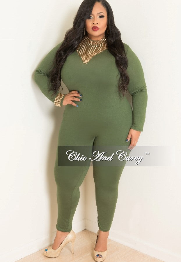 plus size long sleeve jumpsuit