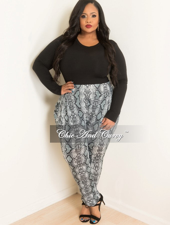 plus size black and white pants