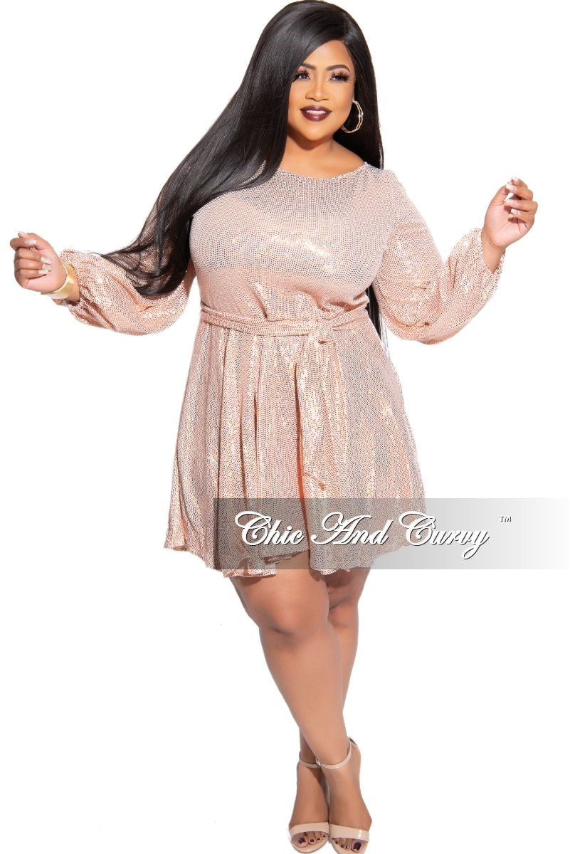 plus size sequin dress rose gold