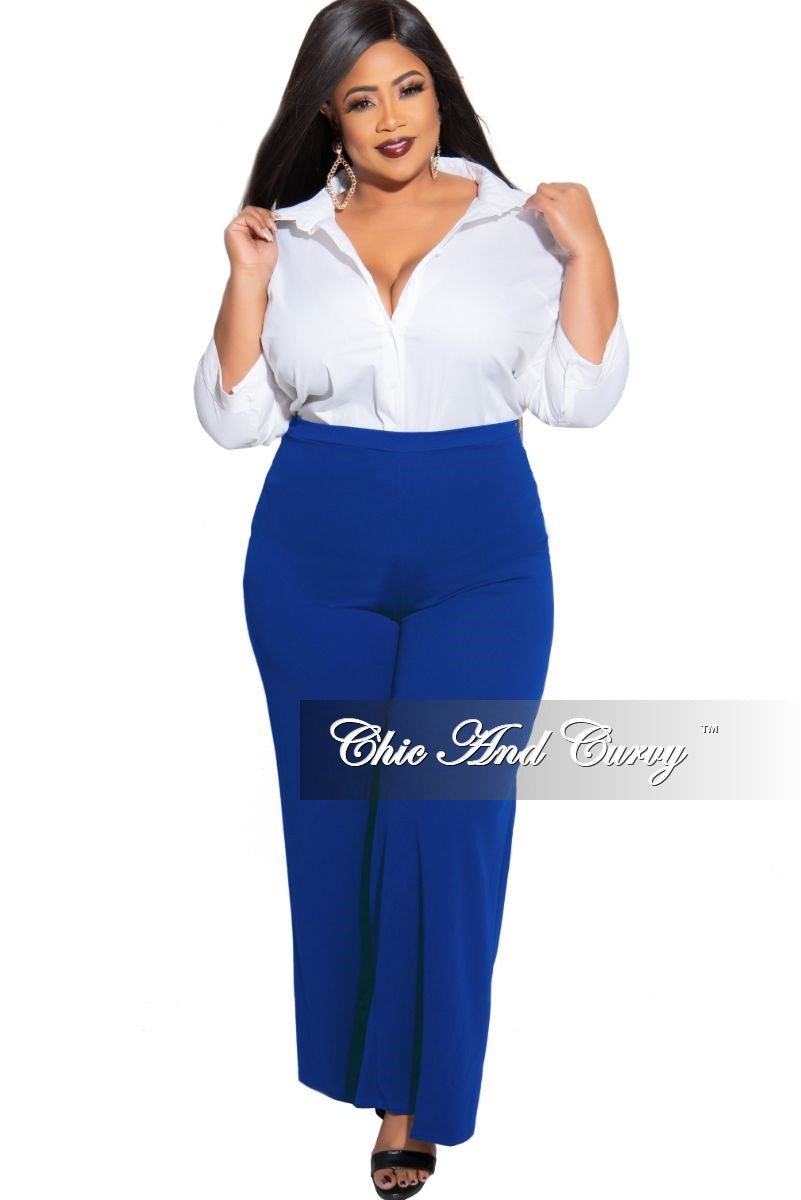 plus size wide leg dress pants