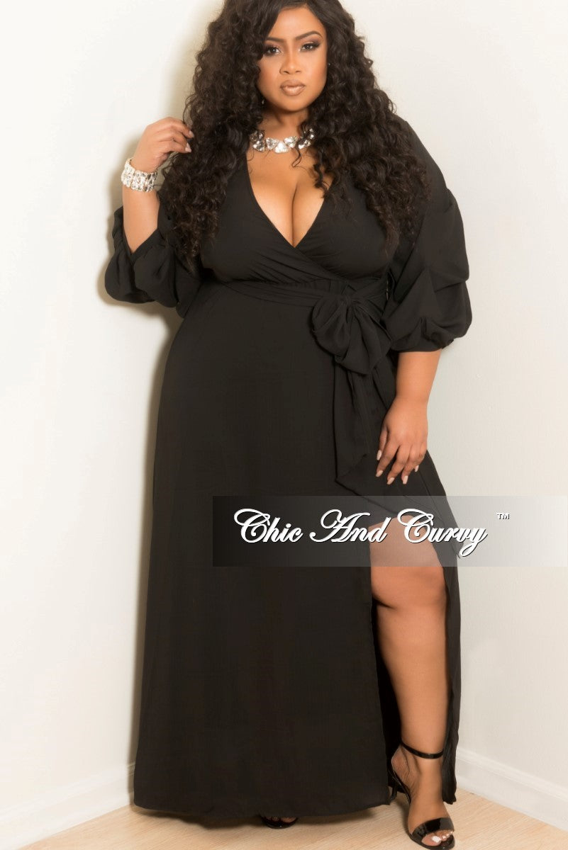 black ruffle dress plus size