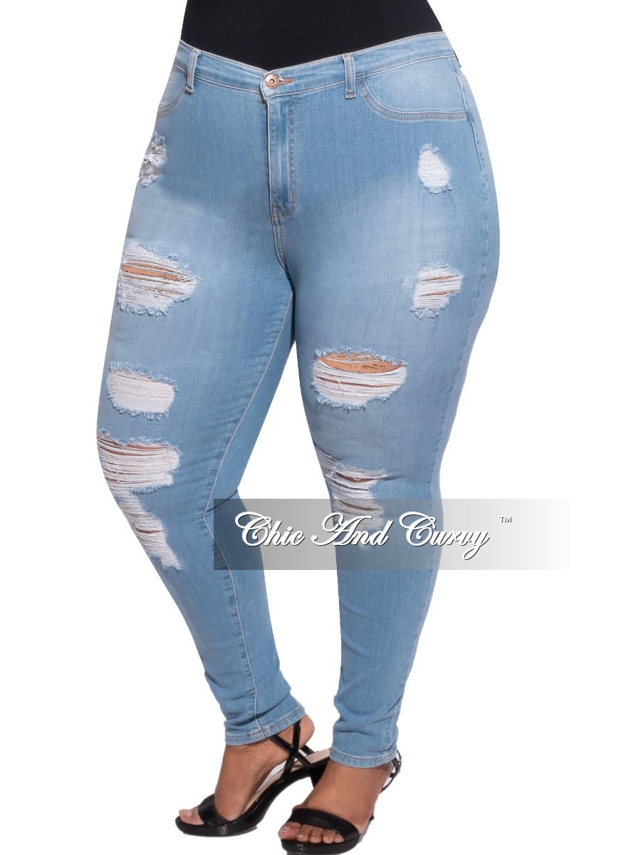 distressed front and back jeans