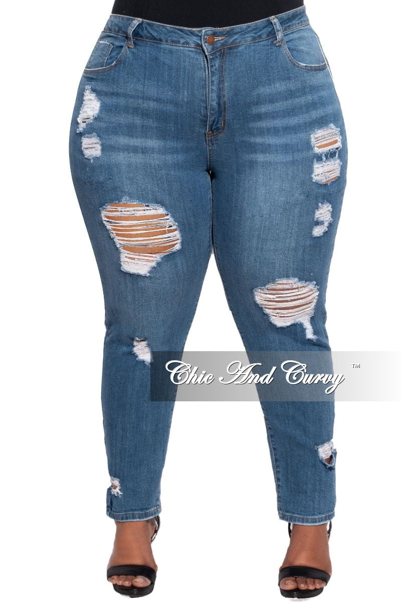 plus size distressed jeans