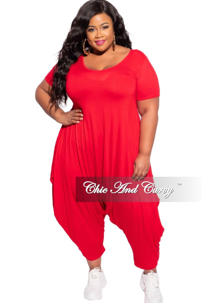 red harem jumpsuit