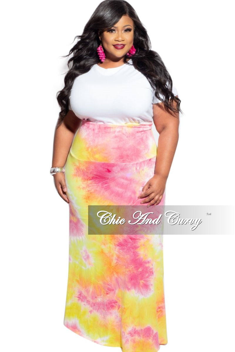 yellow plus size maxi skirt