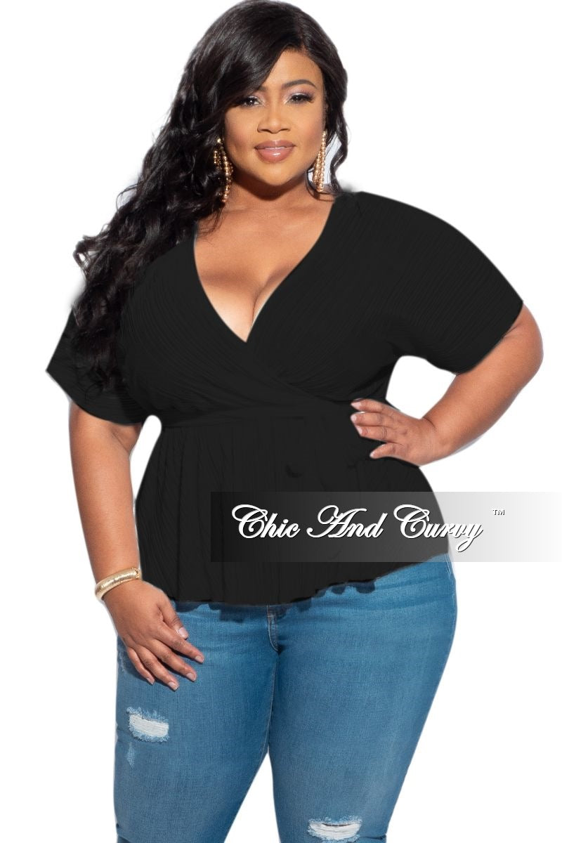 plus size denim peplum top