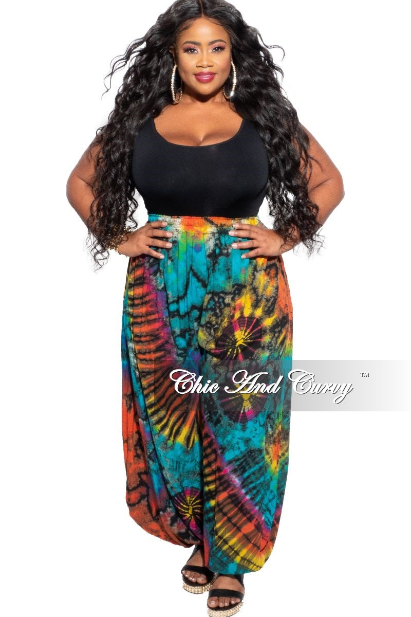 plus size tie dye harem jumpsuit