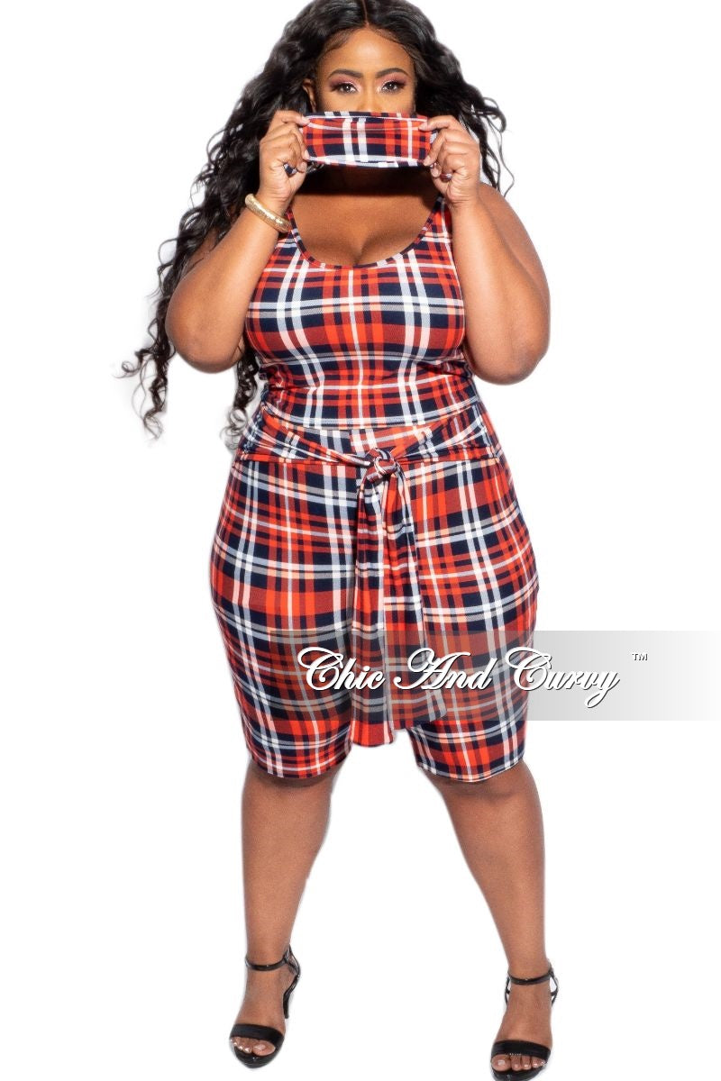 red plaid biker shorts