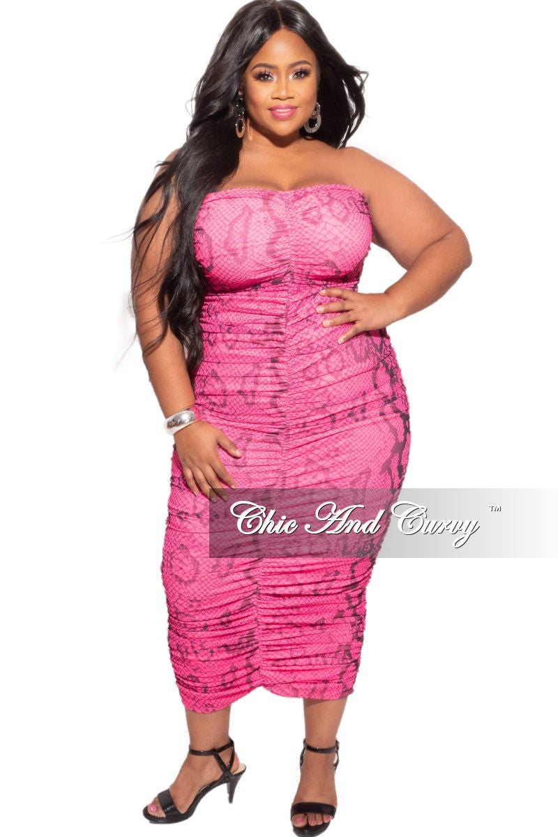 pink snakeskin dress