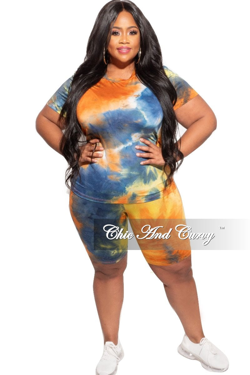 two piece biker short set plus size