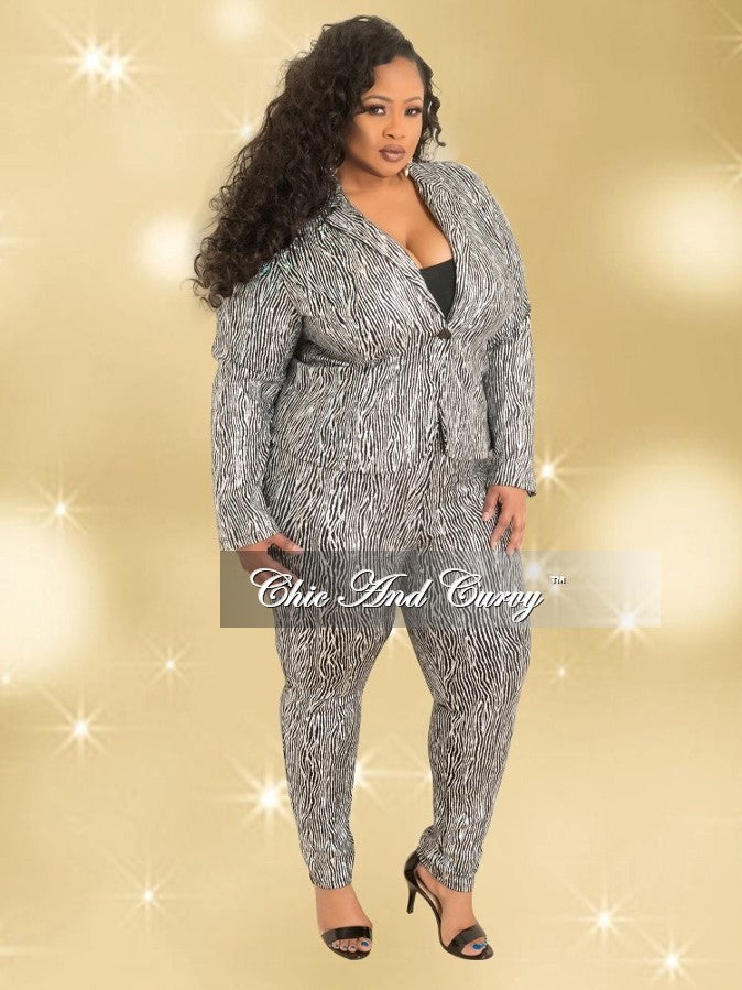 black plus size pants suit