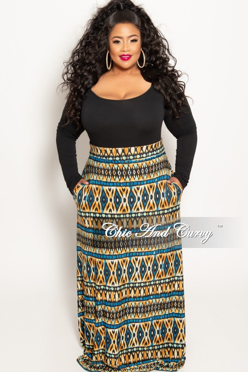 plus size green maxi skirt