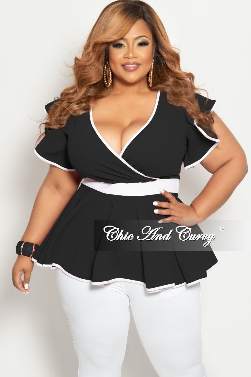 plus size white wrap shirt