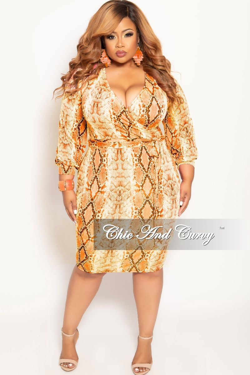 neon orange plus size dress