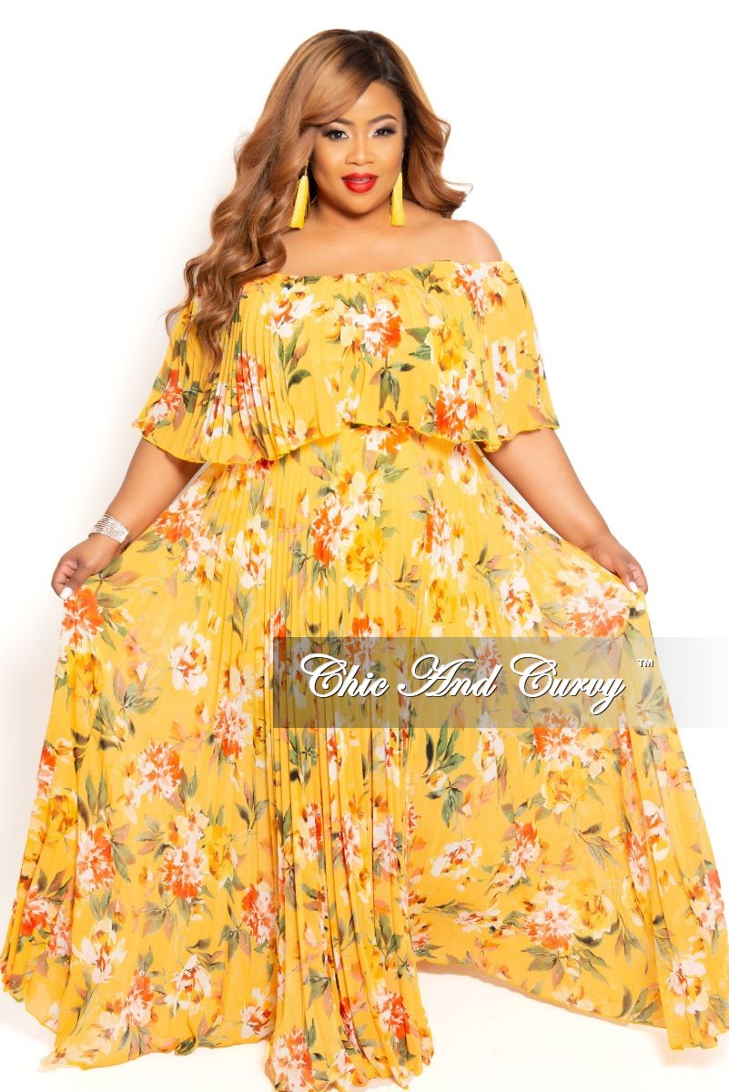yellow floral maxi dress plus size