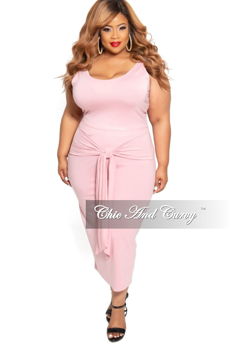 plus size crop top and high waist skirt set