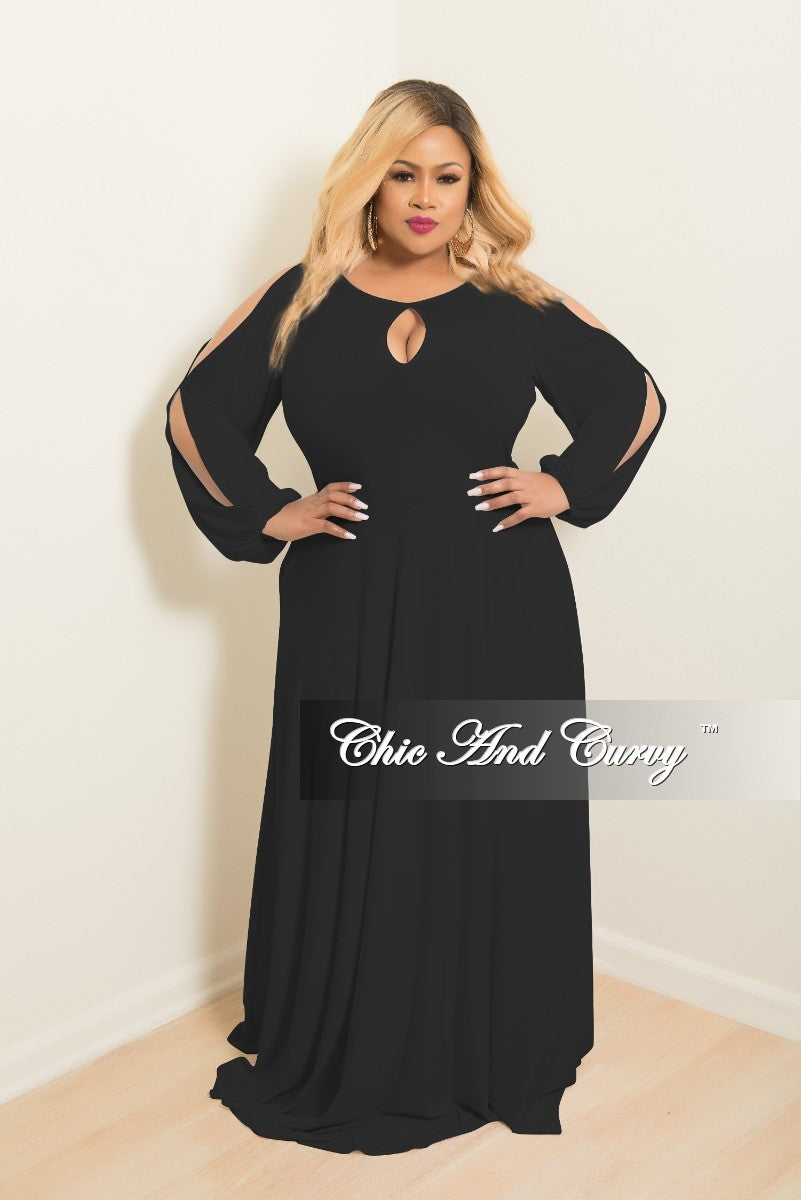 black dress with slits plus size
