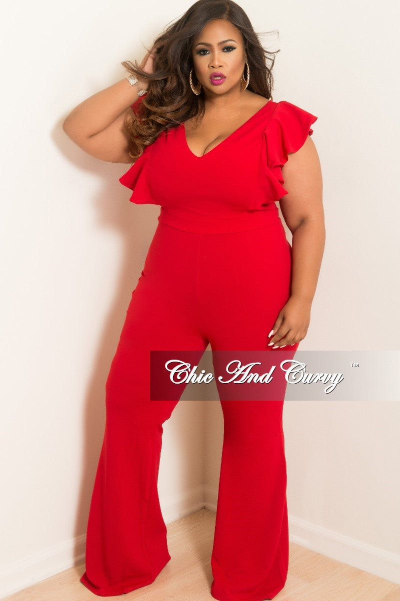 red jumpsuits with sleeves