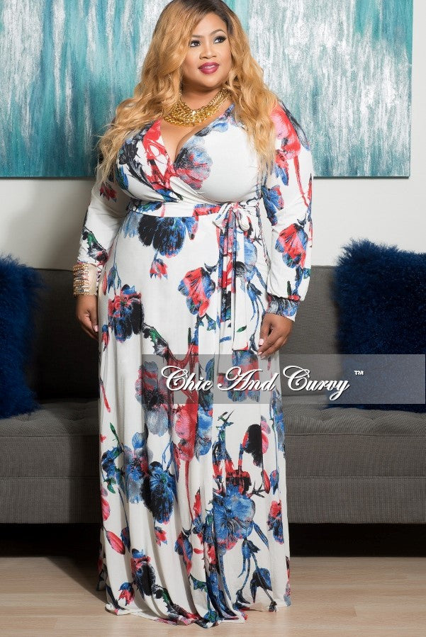 blue and white plus size dress