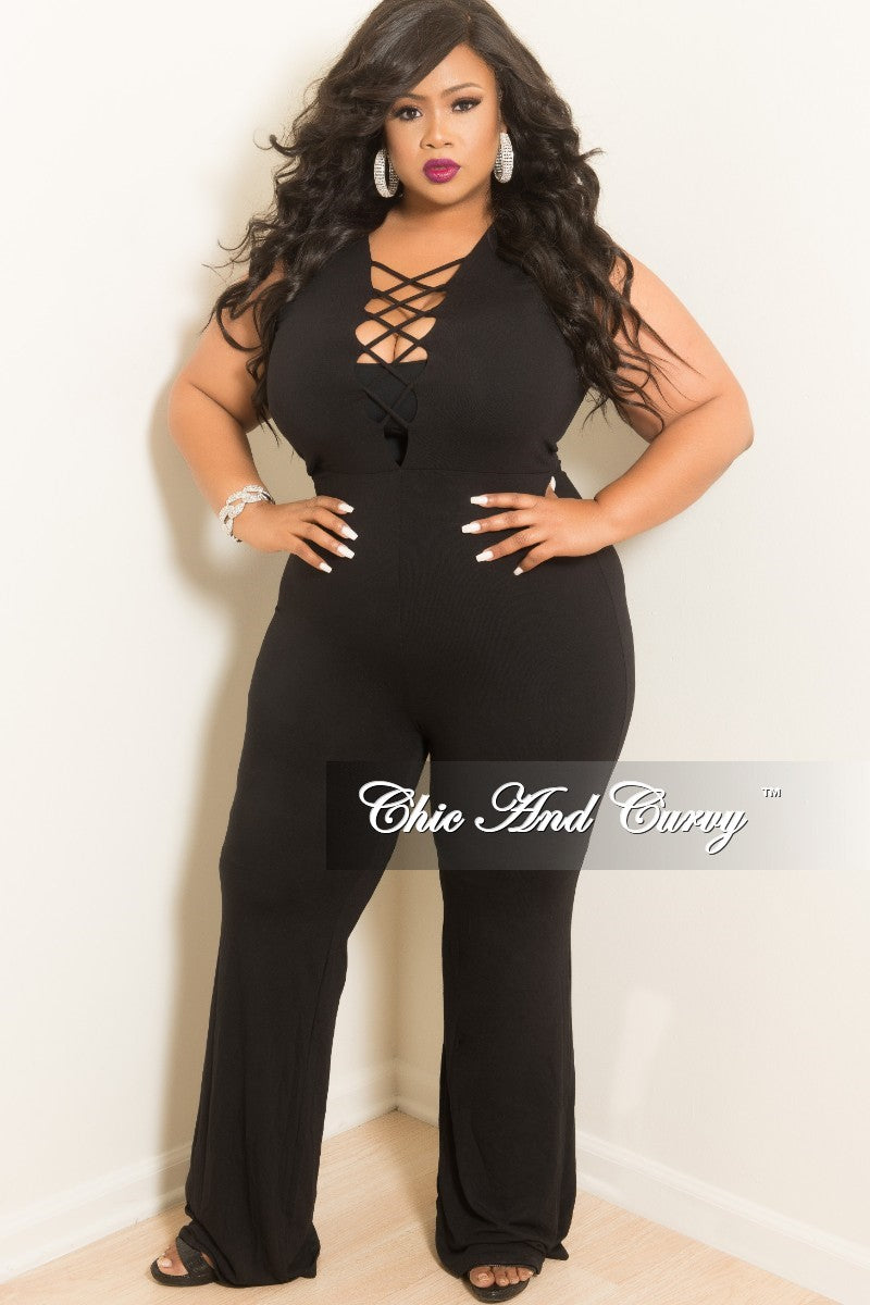 plus size sleeveless jumpsuit