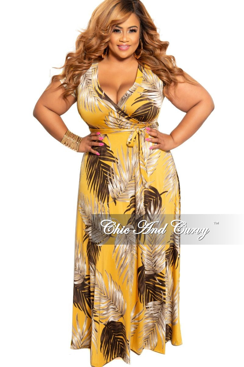 plus size yellow wrap dress