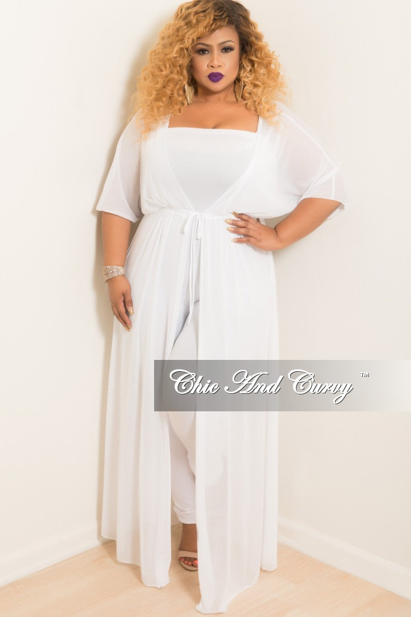 plus size white sheer dress