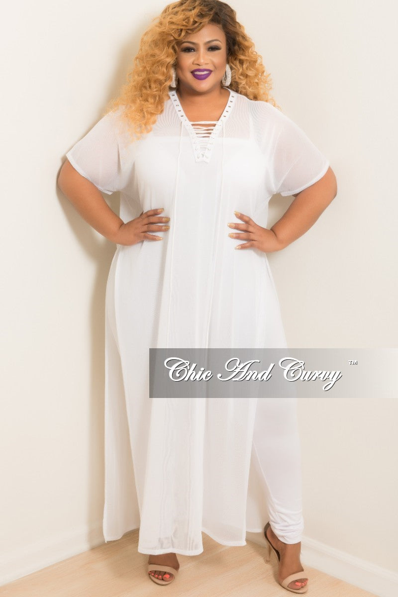 plus size white cover up