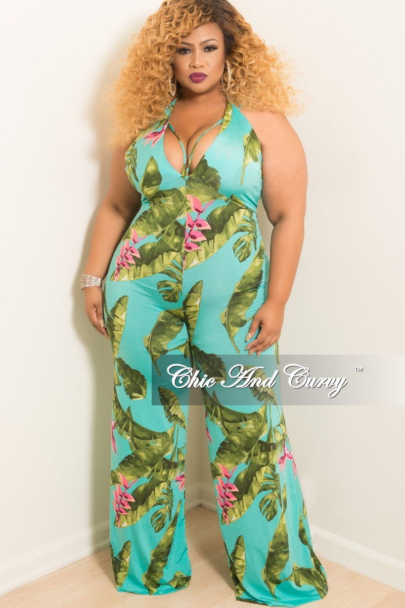 plus size teal jumpsuit