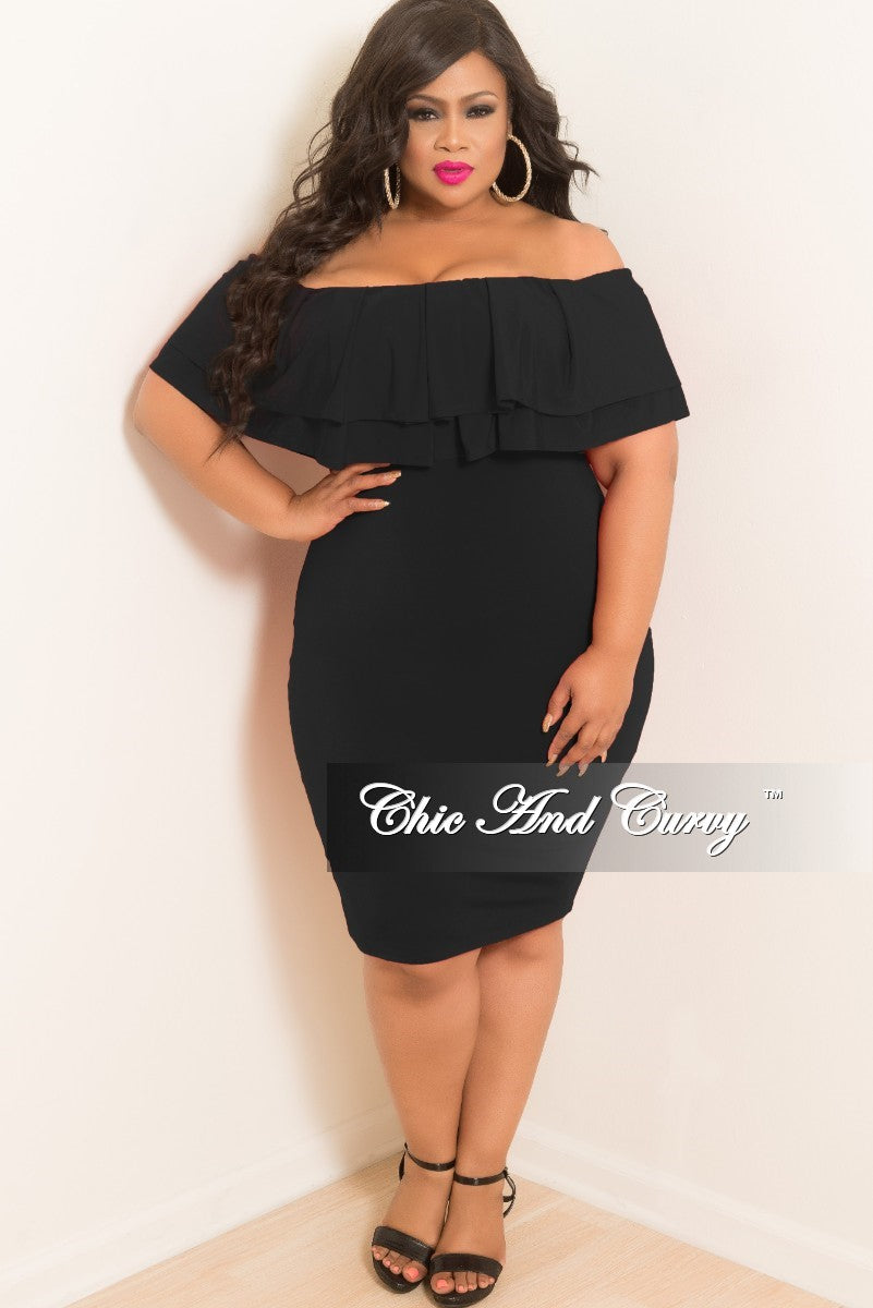 Shoulder BodyCon Ruffle Dress 