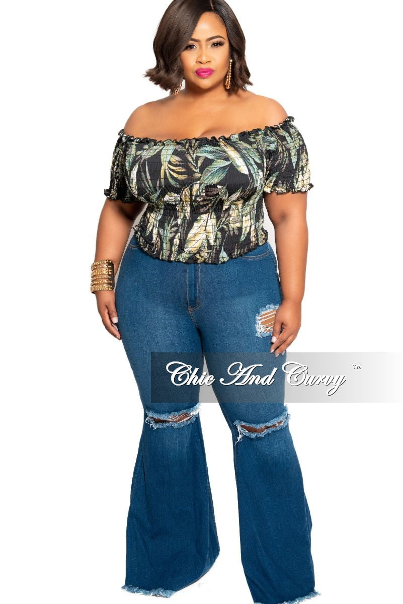 plus size distressed bell bottom jeans