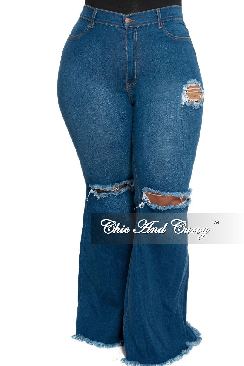plus size distressed flare jeans