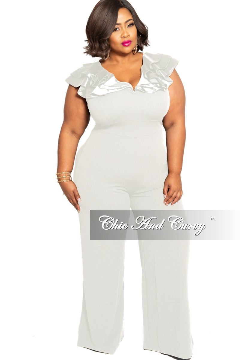 all white plus size jumpsuits