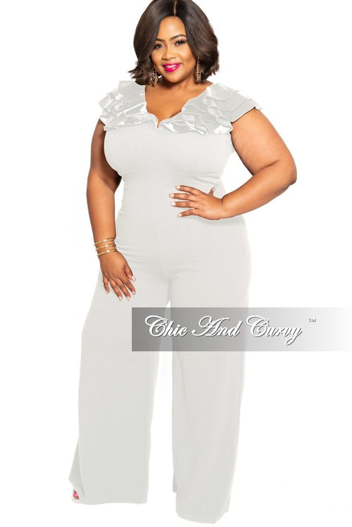 plus size elegant jumpsuits white