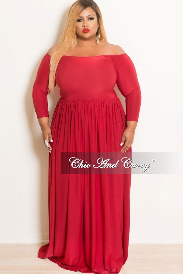 maroon off the shoulder long dress