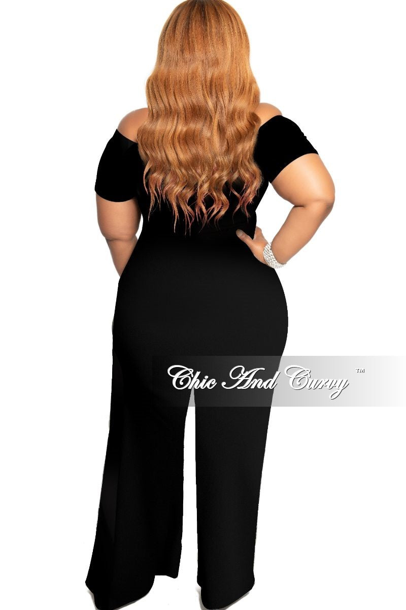 plus size split leg jumpsuit