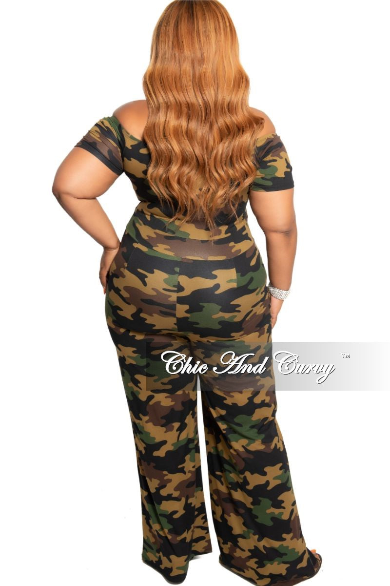 plus size camo jumpsuit