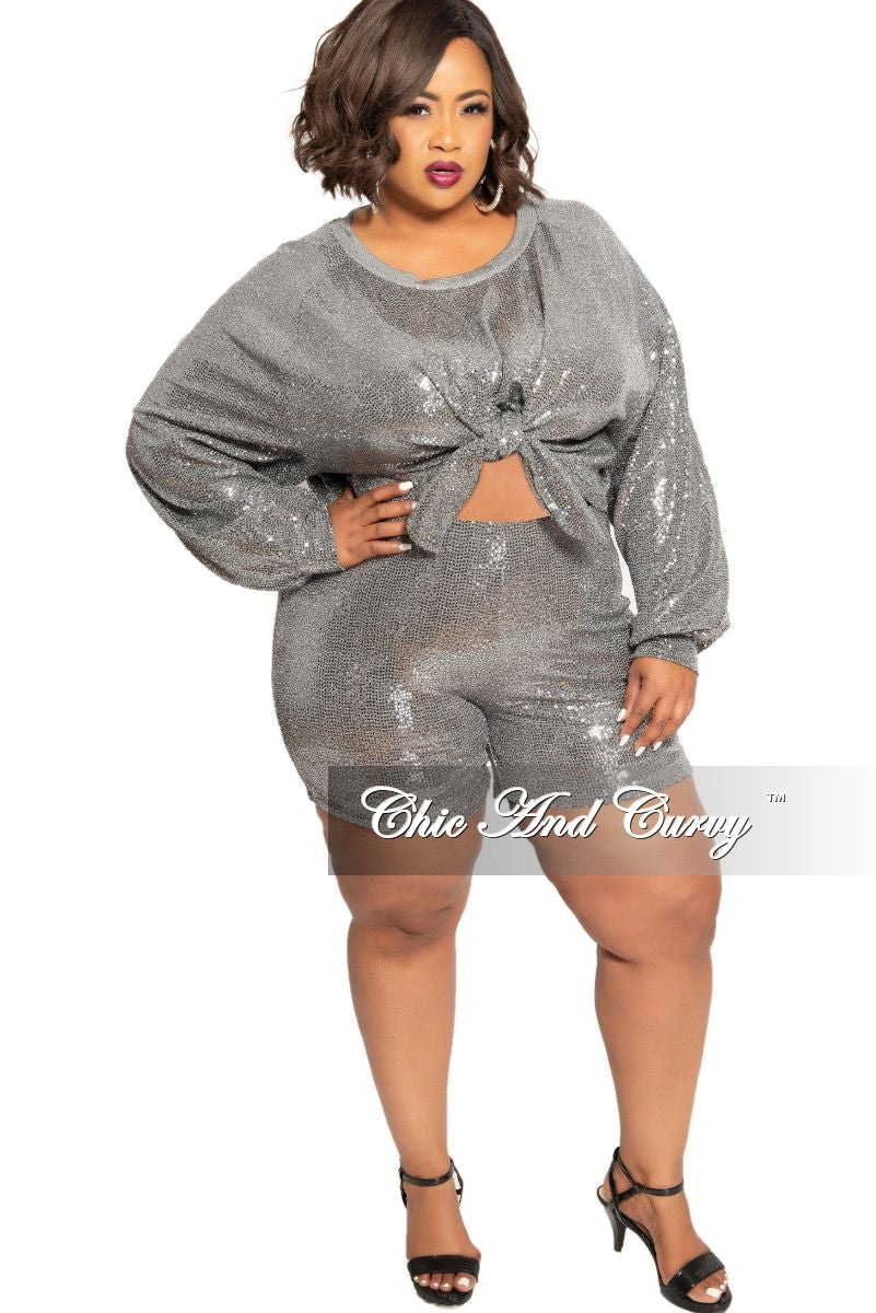 plus size sequin shorts