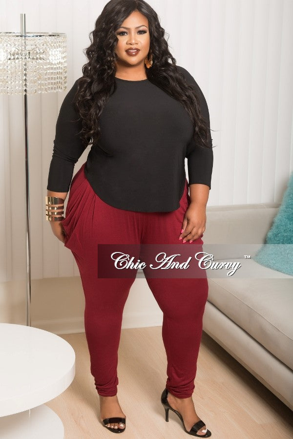 Final Sale Plus Size Pants in Burgundy – Chic And Curvy